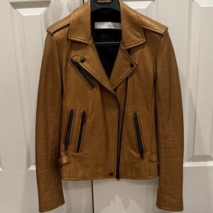 IRO Gold Leather Biker Jacket